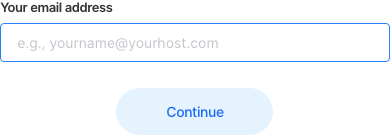 The sign-in form, asking only for an email address